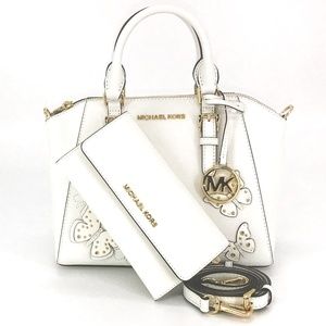 2PCS Michael Kors Butterflies MD Satchel Wallet